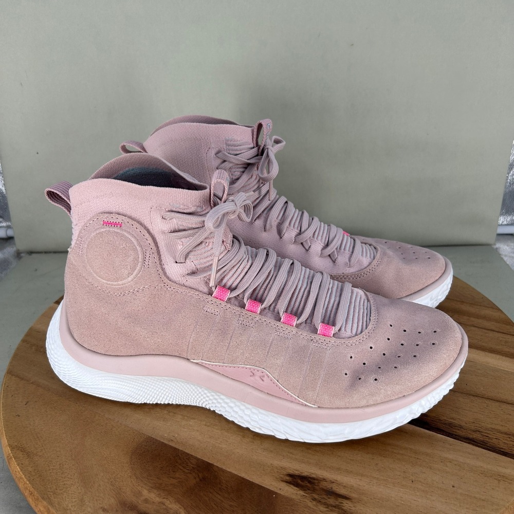 Under Armour Curry Flow 9 Pink Basketball Shoes Mens 11.5 Womens 13 3024861-600